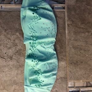 Teal strapless bikini top